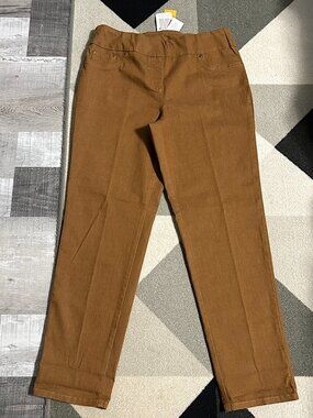 NWT Ruby Rd. Chestnut Washed Denim Pull-on Stretch Jeans Women's Size 14